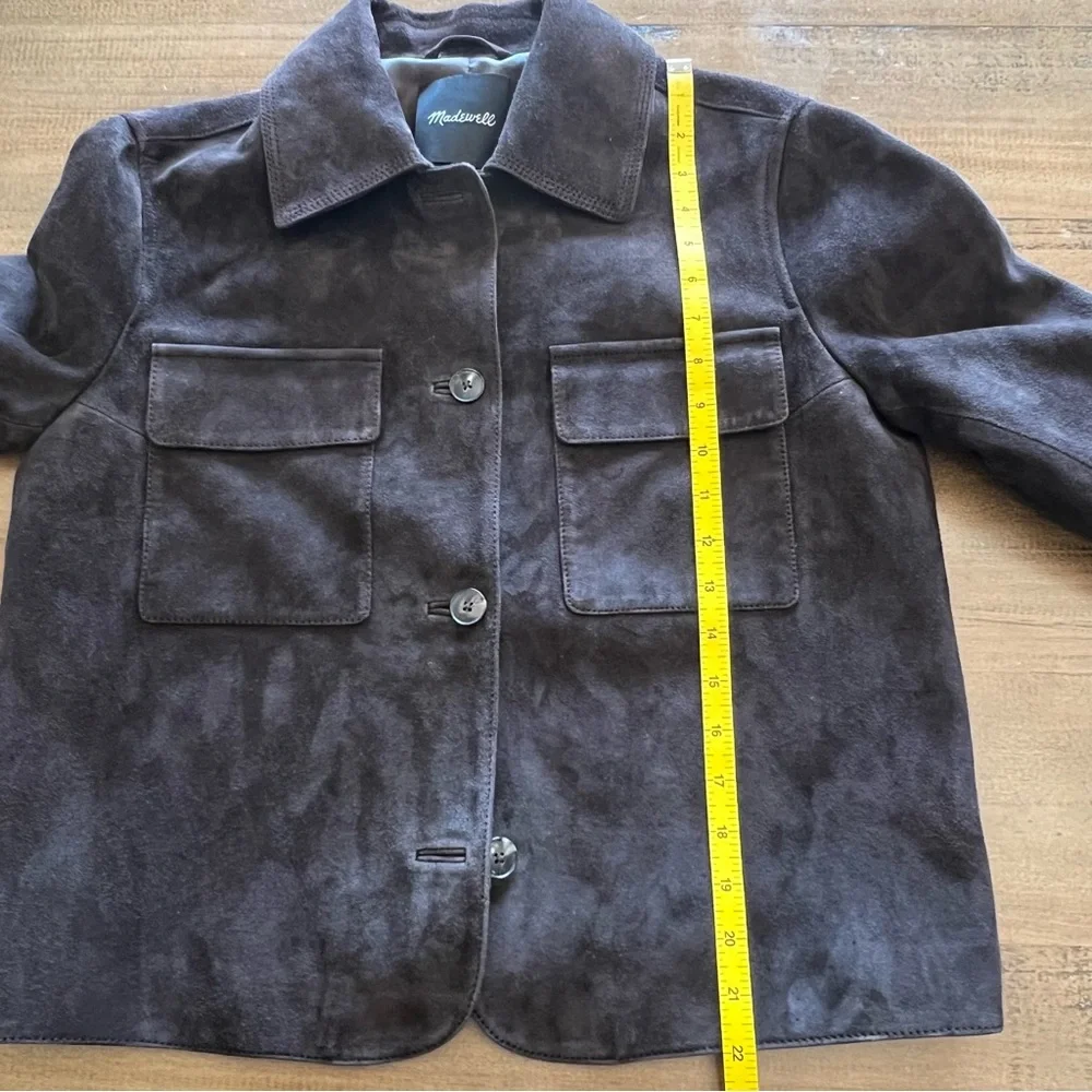 Madewell Stitched-Collar Shirt-Jacket in Suede Dark Carob S - Picture 11 of 16
